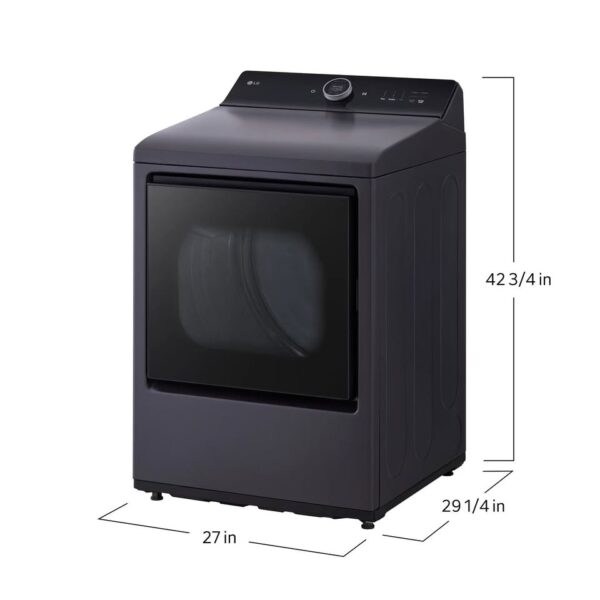 LG 7.3 cu ft Vented SMART Electric Dryer in Matte Black with TurboSteam dryer secadora ropa