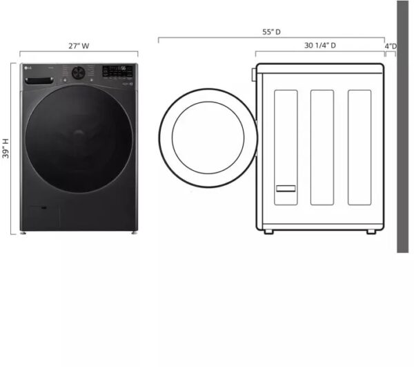 444 LG 4.5 cu ft Ultra Large Capacity Smart Front Load ENERGY STAR Washer with TurboWash 360 AI