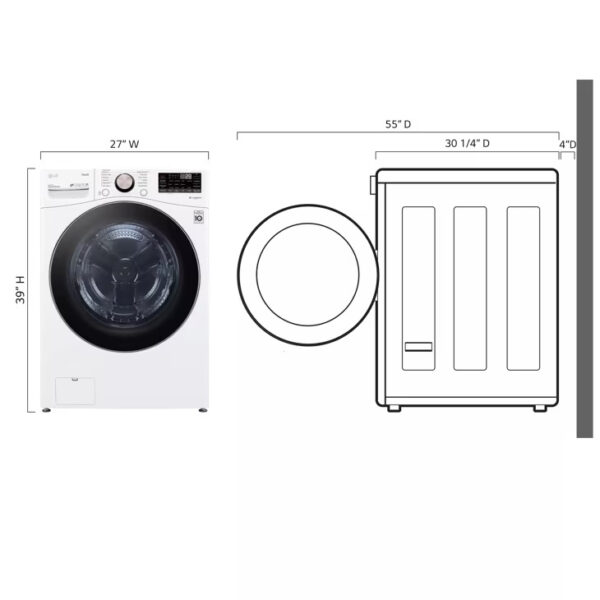 444 LG 4.5 cu ft Ultra Large Capacity Smart Front Load ENERGY STAR Washer with TurboWash lavadora