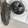 LG 5.0 cu. ft. Stackable Smart Front Load Washer washing lavadora clothes in White