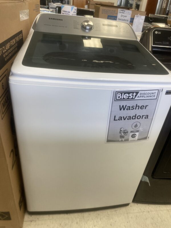 IMG_2140 Samsung 5.2 cu. ft. High-Efficiency Smart Top Load Washer lavadora washing machine in White