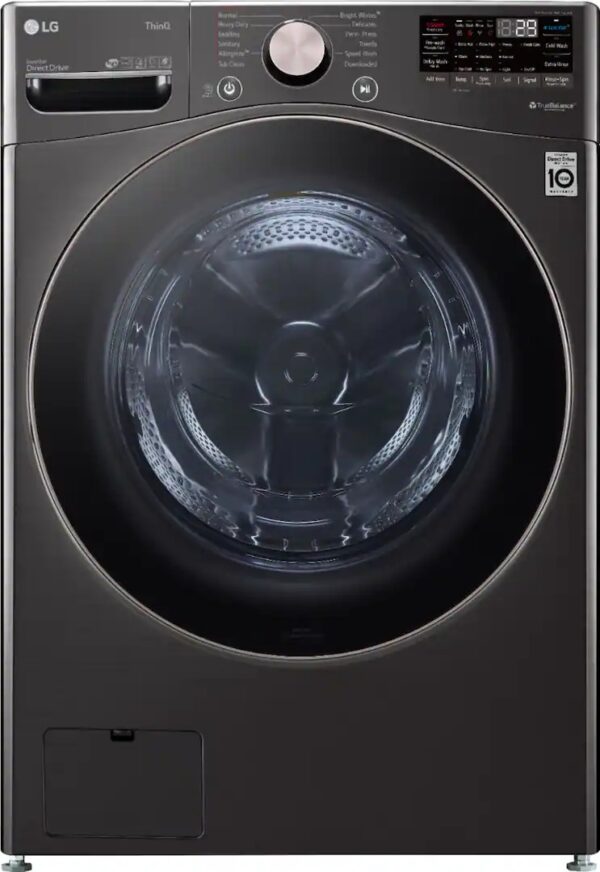 1 LG 4.5 cu. ft. lavadora washer front load laundry machine Black Steel steam In Stock