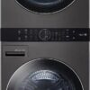 Washer dryer combo gas tower 4.5 and 7.4 cu ft black steel special deal available today