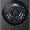 1 LG 5.0 cu. ft. Stackable Smart Front Load Washer in Black Steel with AI Digital Dial, Steam and TurboWash360