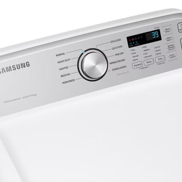 3 Gas Samsung 7.4 cu. ft. Vented Front Load Smart Gas Dryer in White with Sensor Dry