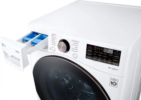 3 (PED Included) LG 4.5 Cu. Ft. Stackable SMART Front Load Washer in White with Steam and TurboWash360 Technology