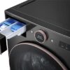 3 LG 5.0 cu. ft. Stackable Smart Front Load Washer in Black Steel with AI Digital Dial, Steam and TurboWash360