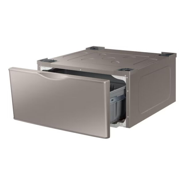 4 Samsung 27 in. Laundry Pedestal in Champagne with Storage Drawer
