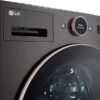 4 LG 5.0 cu. ft. Stackable Smart Front Load Washer in Black Steel with AI Digital Dial, Steam and TurboWash360