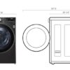 5 LG 4.5 cu. ft. lavadora washer front load laundry machine Black Steel steam In Stock