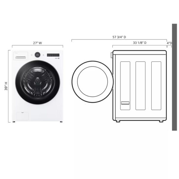 5 LG 5.0 cu. ft. lavadora washer front load clothes smart White steam TurboWash