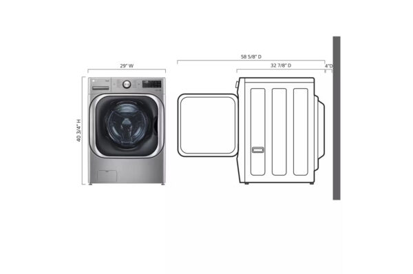 LG 5.2 cu. ft. lavadora washer front load laundry machine steam Graphite Steel In Stock