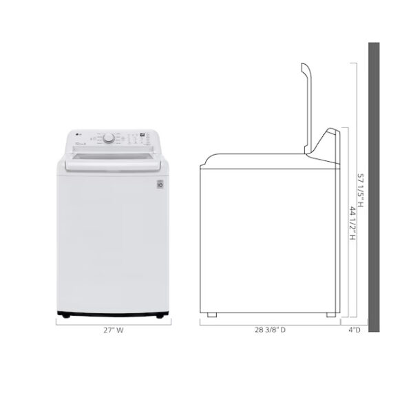 LG 4.5 cu. ft. lavadora washer top load clothes White impeller laundry