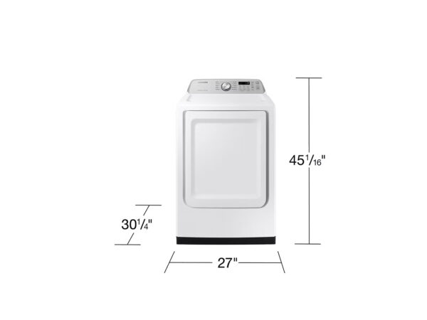 5 Gas Samsung 7.4 cu. ft. Vented Front Load Smart Gas Dryer in White with Sensor Dry