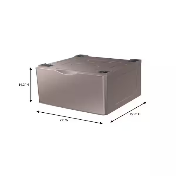 5 Samsung 27 in. Laundry Pedestal in Champagne with Storage Drawer