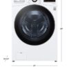 5 (PED Included) LG 4.5 Cu. Ft. Stackable SMART Front Load Washer in White with Steam and TurboWash360 Technology