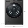 5 LG 5.0 cu. ft. Stackable Smart Front Load Washer in Black Steel with AI Digital Dial, Steam and TurboWash360