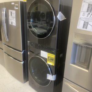 Washer dryer combo gas tower 4.5 and 7.4 cu ft black steel special deal available today