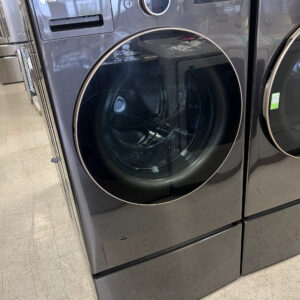 LG 5.0 cu. ft. Stackable Smart Front Load Washer in Black Steel with AI Digital Dial, Steam and TurboWash360