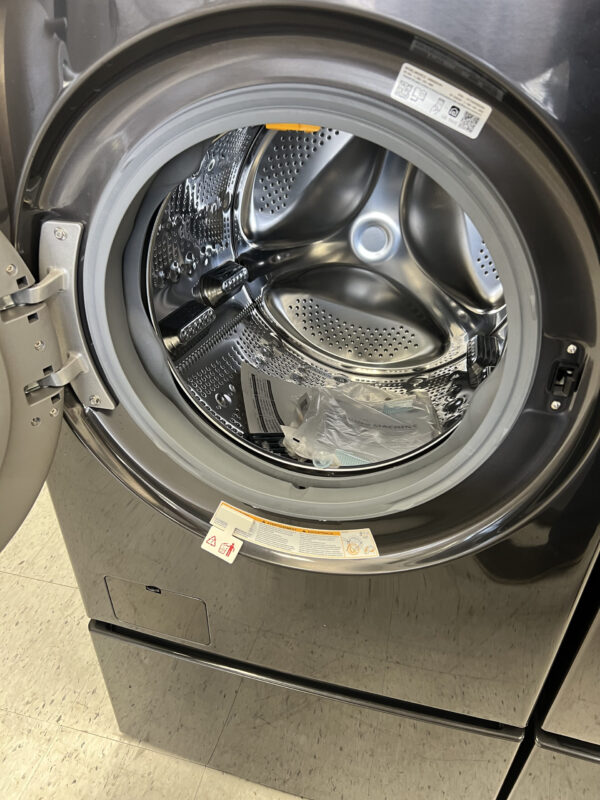 IMG_7922 LG 5.0 cu. ft. Stackable Smart Front Load Washer in Black Steel with AI Digital Dial, Steam and TurboWash360