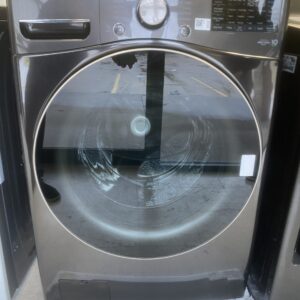LG 4.5 Cu. Ft. Stackable SMART Front Load Washer in Black Steel with Steam and TurboWash360