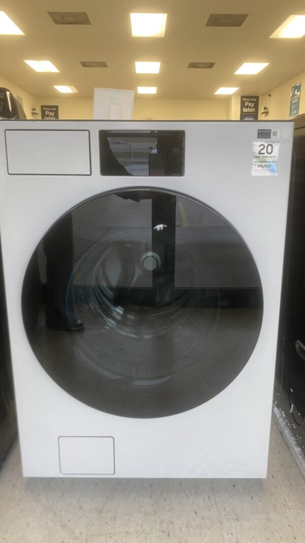 Samsung 5.3 cu ft Bespoke AI Ultra Capacity Stackable Front Load Washer with AI Home and AI OptiWash+ in Ivory