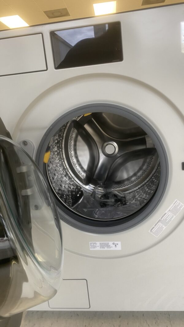 Samsung 5.3 cu ft Bespoke AI Ultra Capacity Stackable Front Load Washer with AI Home and AI OptiWash+ in Ivory