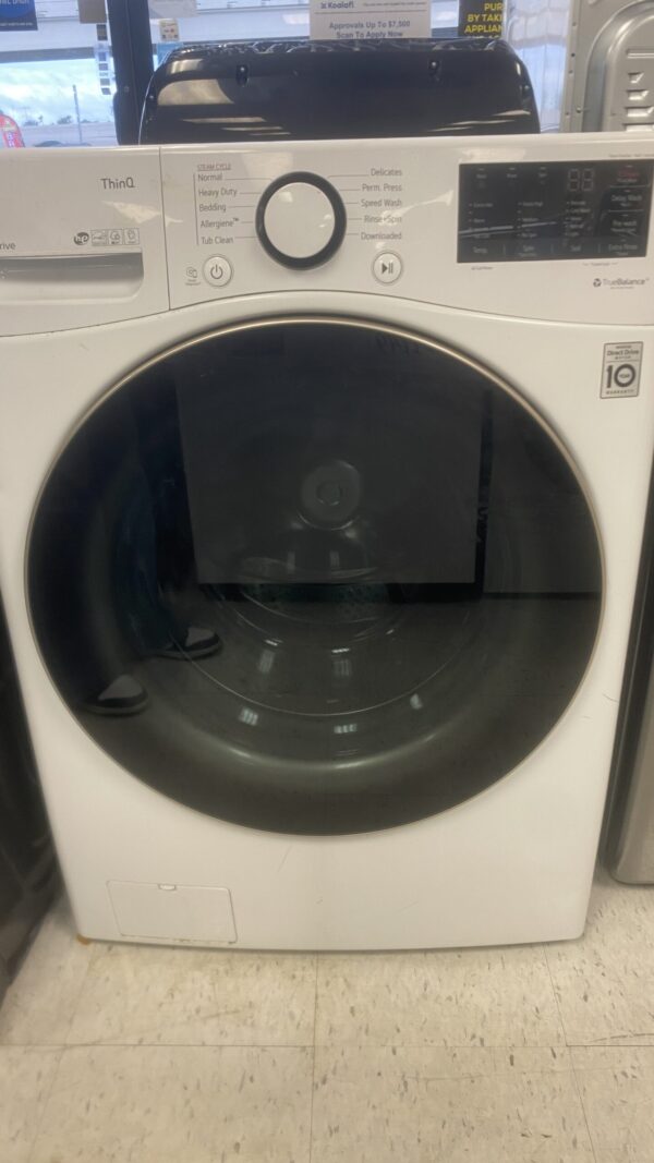 LG 4.5 Cu. Ft. Stackable SMART Front Load Washer in White with Steam and TurboWash360 Technology