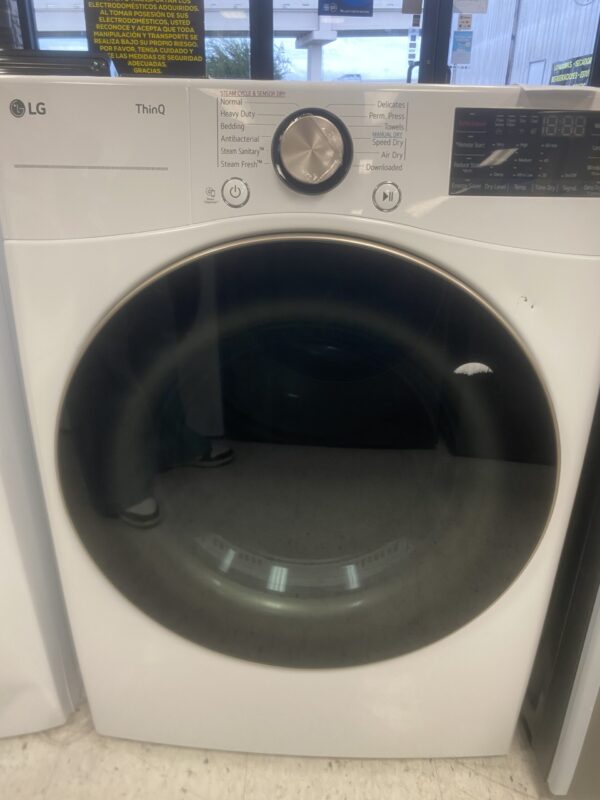 LG 7.4 Cu. Ft. Vented SMART Stackable Electric Dryer in White with TurboSteam and Sensor Dry Technology