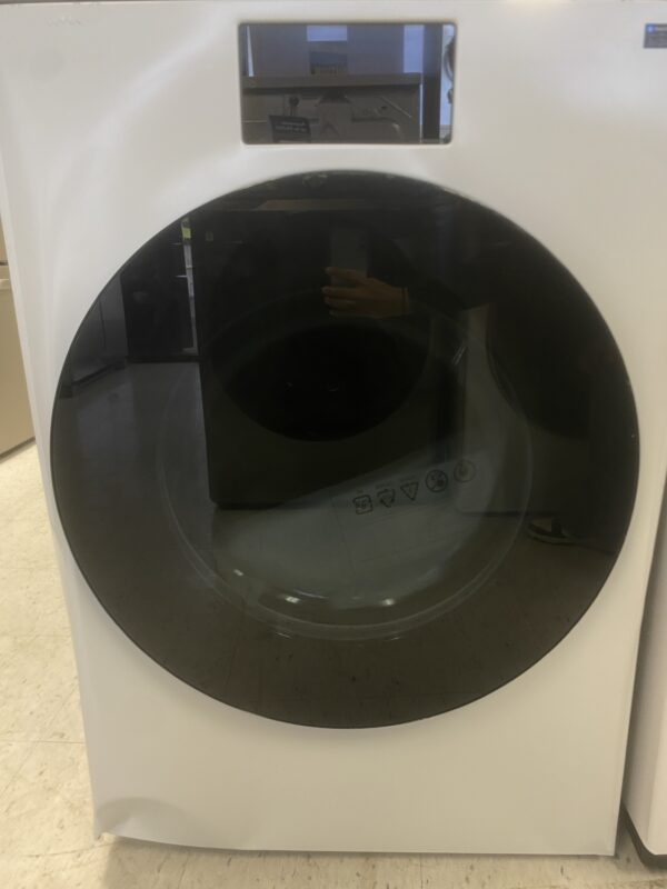 Samsung 7.6 cu ft vented Front Load Stackable Bespoke AI Ultra Capacity Electric Dryer in Ivory w/AI OptiDry+