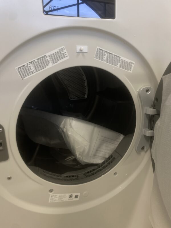 Samsung 7.6 cu ft vented Front Load Stackable Bespoke AI Ultra Capacity Electric Dryer in Ivory w/AI OptiDry+