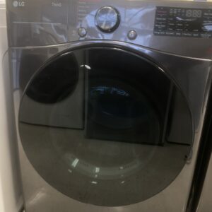 LG 7.4 Cu. Ft. Vented SMART Stackable Gas Dryer in Black Steel with TurboSteam and Sensor Dry Technology
