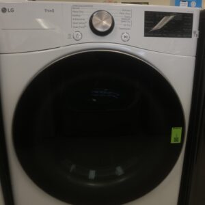 LG 7.4 Cu. Ft. Vented SMART Stackable Gas Dryer in White with TurboSteam and Sensor Dry Technology