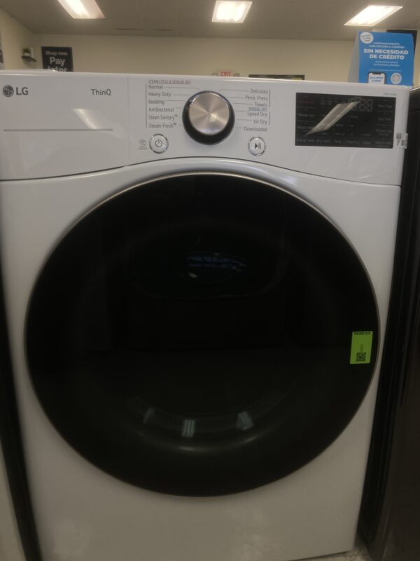 LG 7.4 Cu. Ft. Vented SMART Stackable Gas Dryer in White with TurboSteam and Sensor Dry Technology