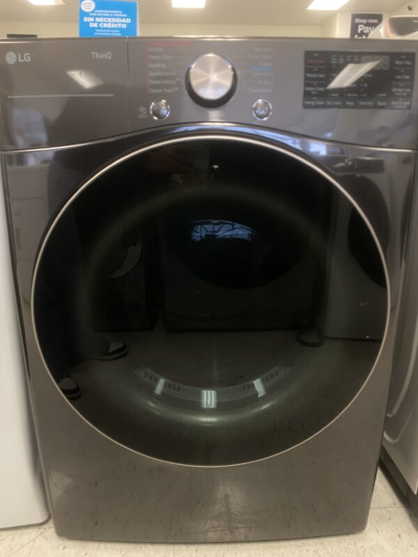 LG 7.4 Cu. Ft. Vented SMART Stackable Electric Dryer in Black Steel with TurboSteam and Sensor Dry Technology
