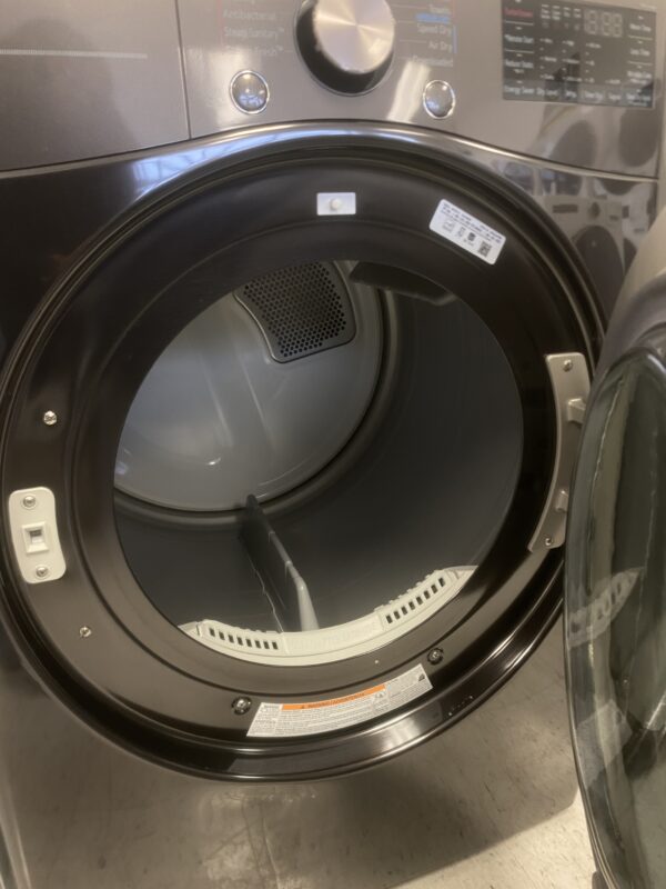 LG 7.4 Cu. Ft. Vented SMART Stackable Electric Dryer in Black Steel with TurboSteam and Sensor Dry Technology