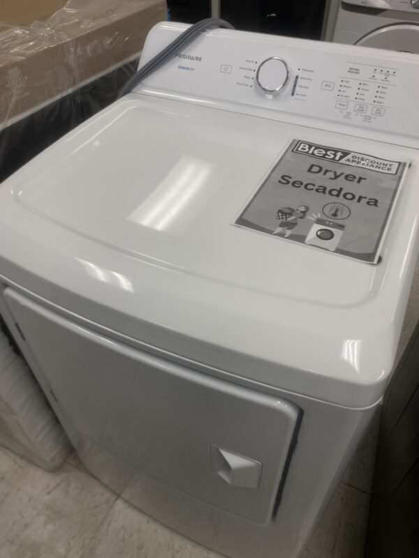 Frigidaire 7 cu. ft. Vented Front Load Electric Dryer in White with 8 Dry Cycles and Reversible Door