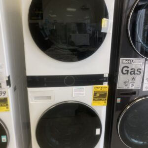 LG WashTower Stacked SMART Laundry Center 4.5 Cu.Ft. Front Load Washer & 7.4 Cu.Ft. Electric Dryer in White w/ Steam