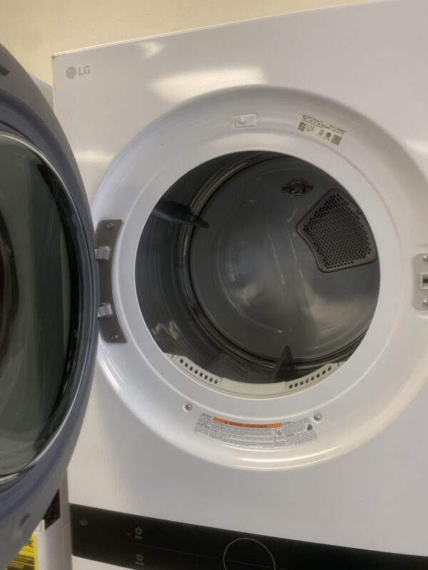 LG WashTower Stacked SMART Laundry Center 4.5 Cu.Ft. Front Load Washer & 7.4 Cu.Ft. Electric Dryer in White w/ Steam