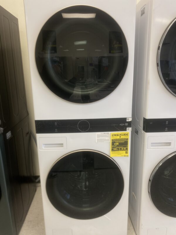 LG WashTower Stacked SMART Laundry Center 4.5 Cu.Ft. Front Load Washer & 7.4 Cu.Ft. Electric Dryer in White