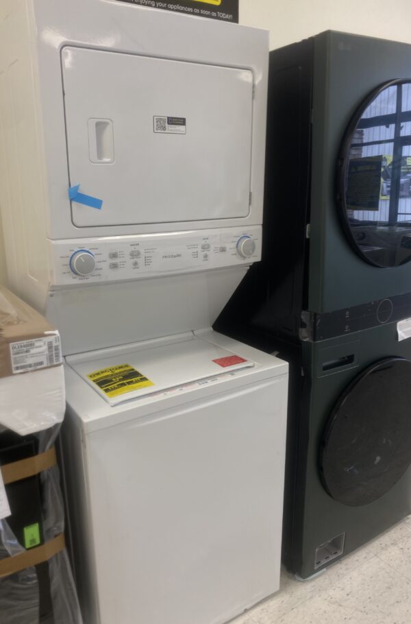 Y0000321a Frigidaire 3.9 cu. ft. Washer and 5.5 cu. ft. Electric Dryer Combo in White with Quick Wash & Dry Cycle and MaxFill Wash Cycle