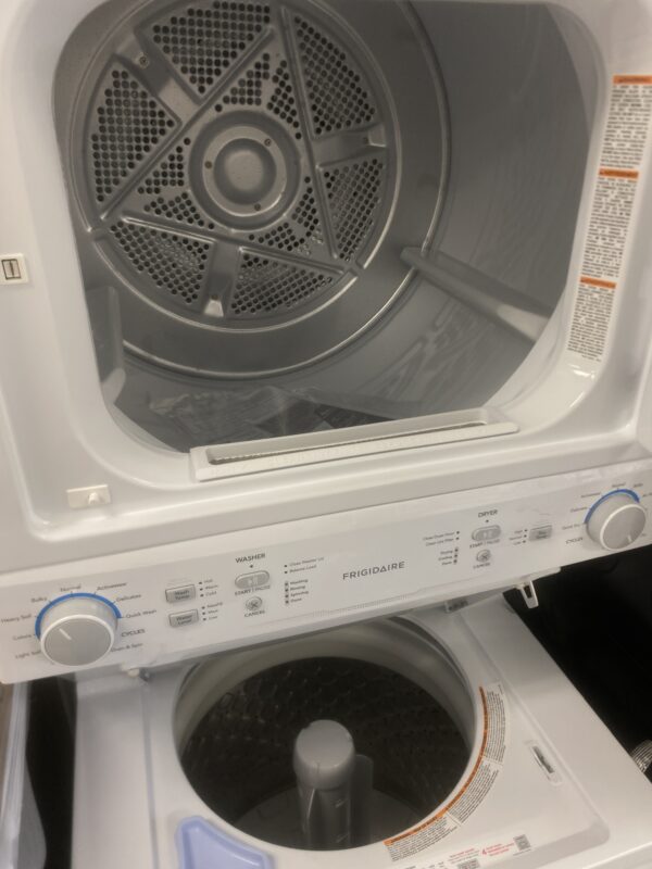 Y0000321b Frigidaire 3.9 cu. ft. Washer and 5.5 cu. ft. Electric Dryer Combo in White with Quick Wash & Dry Cycle and MaxFill Wash Cycle