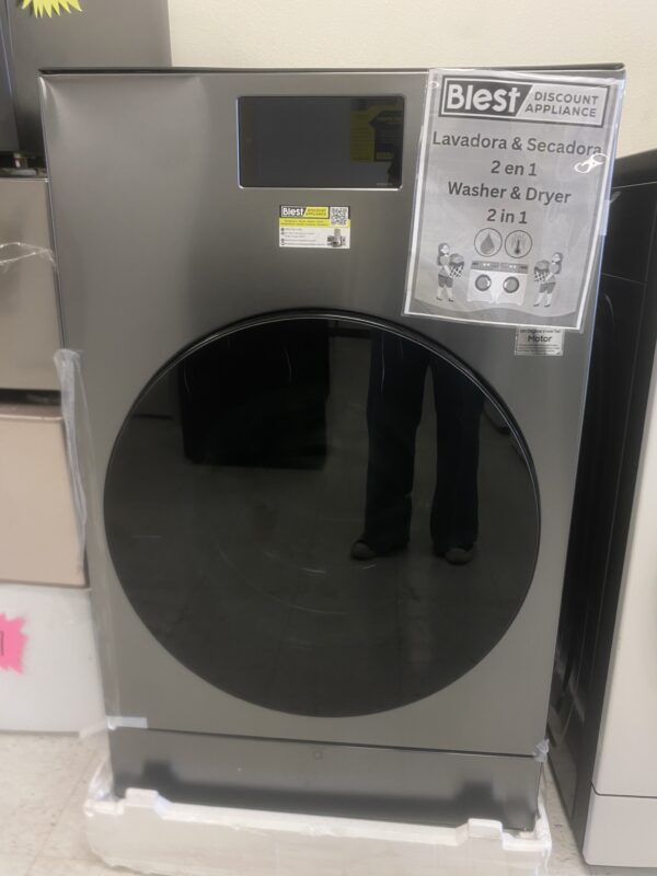 Samsung 5.3 cu. ft. Bespoke Ultra Capacity Vented All-in-One Washer Dryer Combo with Electric Dryer and AI Home in Dark Steel