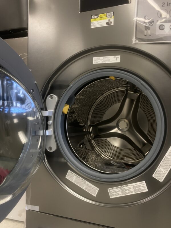 Samsung 5.3 cu. ft. Bespoke Ultra Capacity Vented All-in-One Washer Dryer Combo with Electric Dryer and AI Home in Dark Steel