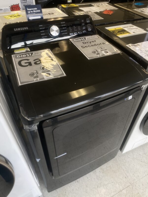 Gas Samsung 7.4 cu. ft. Vented Front Load Smart Gas Dryer in Brushed Black with Sensor Dry