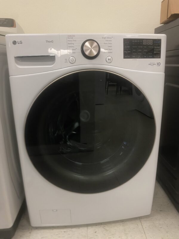 LG 4.5 Cu. Ft. Stackable SMART Front Load Washer in White with Steam and TurboWash360 Technology