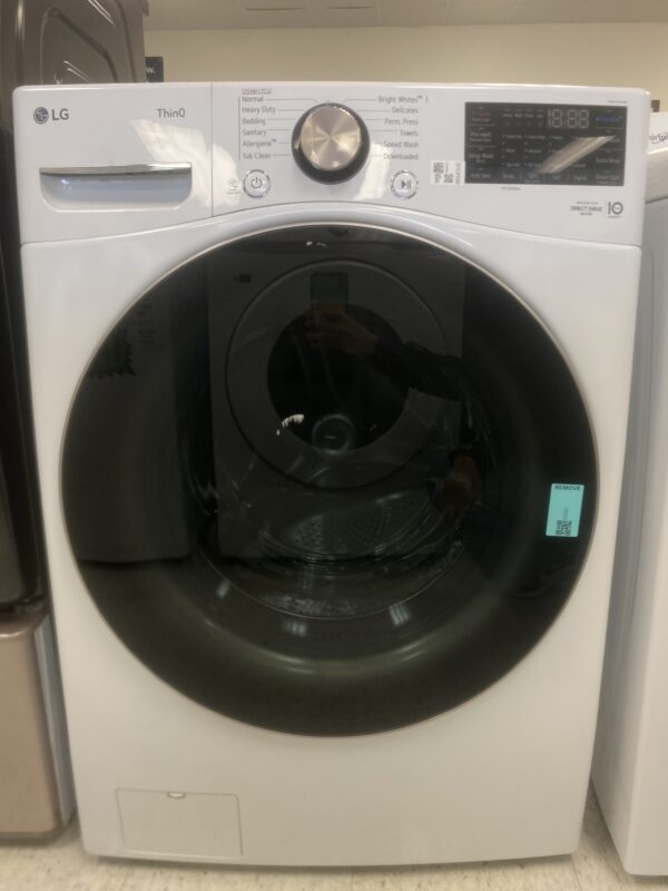 LG 4.5 Cu. Ft. Stackable SMART Front Load Washer in White with Steam and TurboWash360 Technology