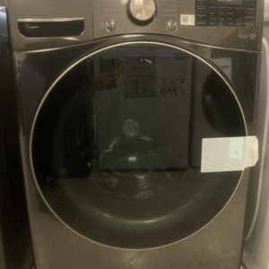 LG 4.5 Cu. Ft. Stackable SMART Front Load Washer in Black Steel with Steam and TurboWash360 Technology