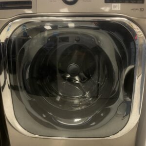 LG 5.2 cu. Ft Stackable SMART Front Load Washer in Black Steel with Steam & Turbowash Technology