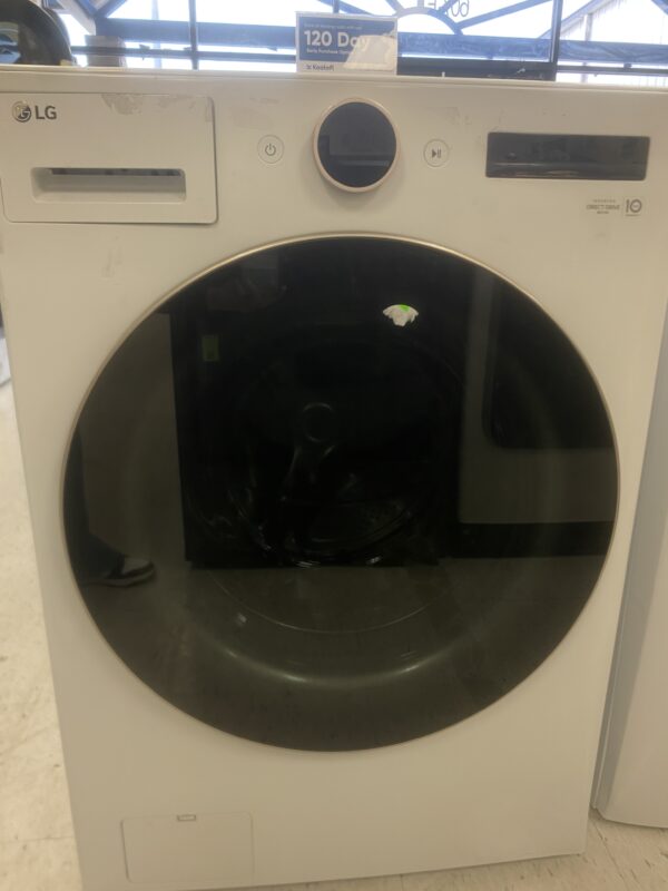 LG 5.0 cu. ft. Stackable Smart Front Load Washer in White with AI Digital Dial, Steam and TurboWash360